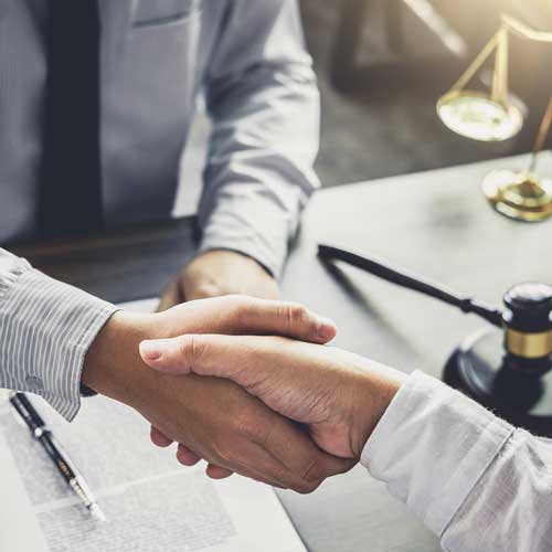 Lawyer meeting handshake